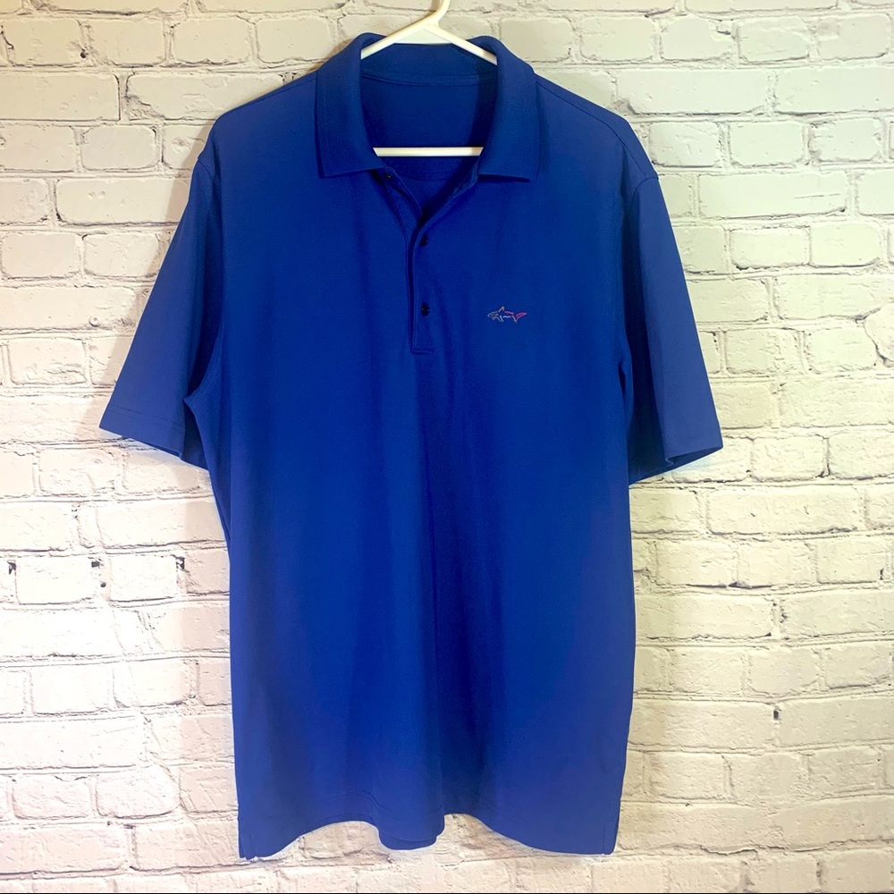 Greg Norman Blue Short Sleeve Golf Shirt